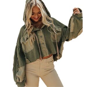 POL Sage Green Hooded Jacket